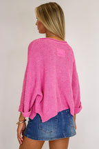 Leonie V-Neck Patch Knit Pullover - Madison and Mallory