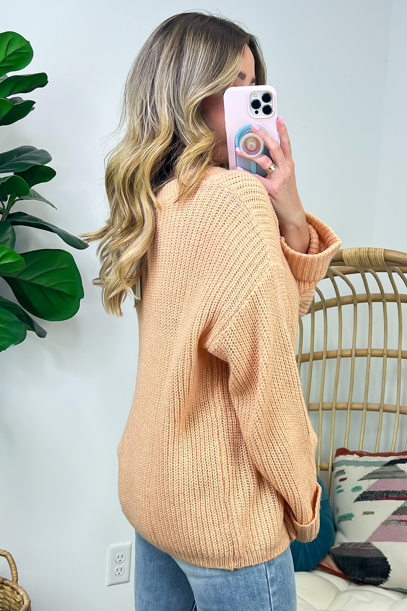  Leraine V-Neck Cable Knit Sweater - Madison and Mallory