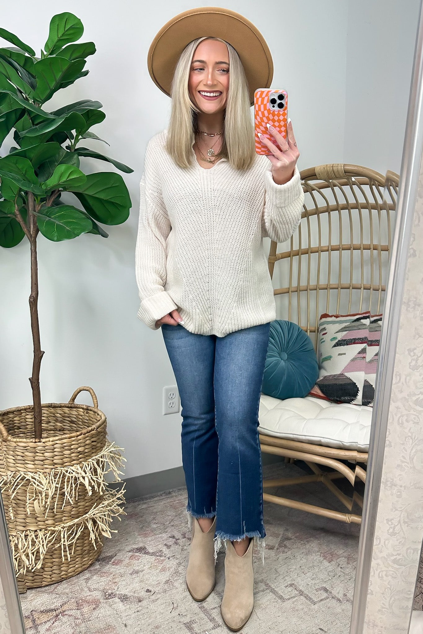  Leraine V-Neck Cable Knit Sweater - Madison and Mallory