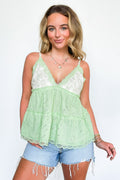 Tea Green Multi / S Lianna Flowy Tank Top - FINAL SALE - Madison and Mallory
