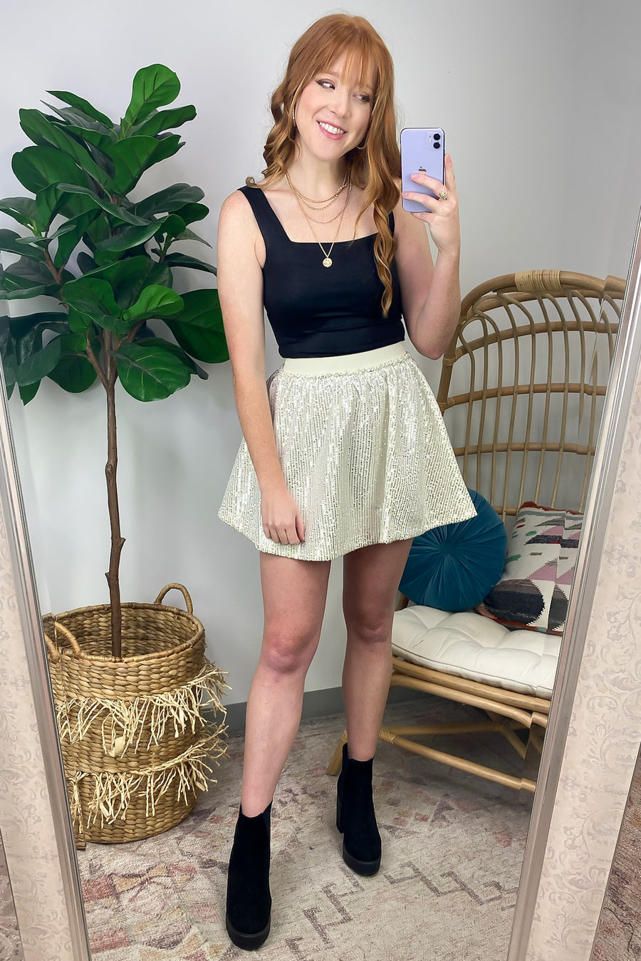  Light Up the Sky Sequin Skirt - FINAL SALE - Madison and Mallory