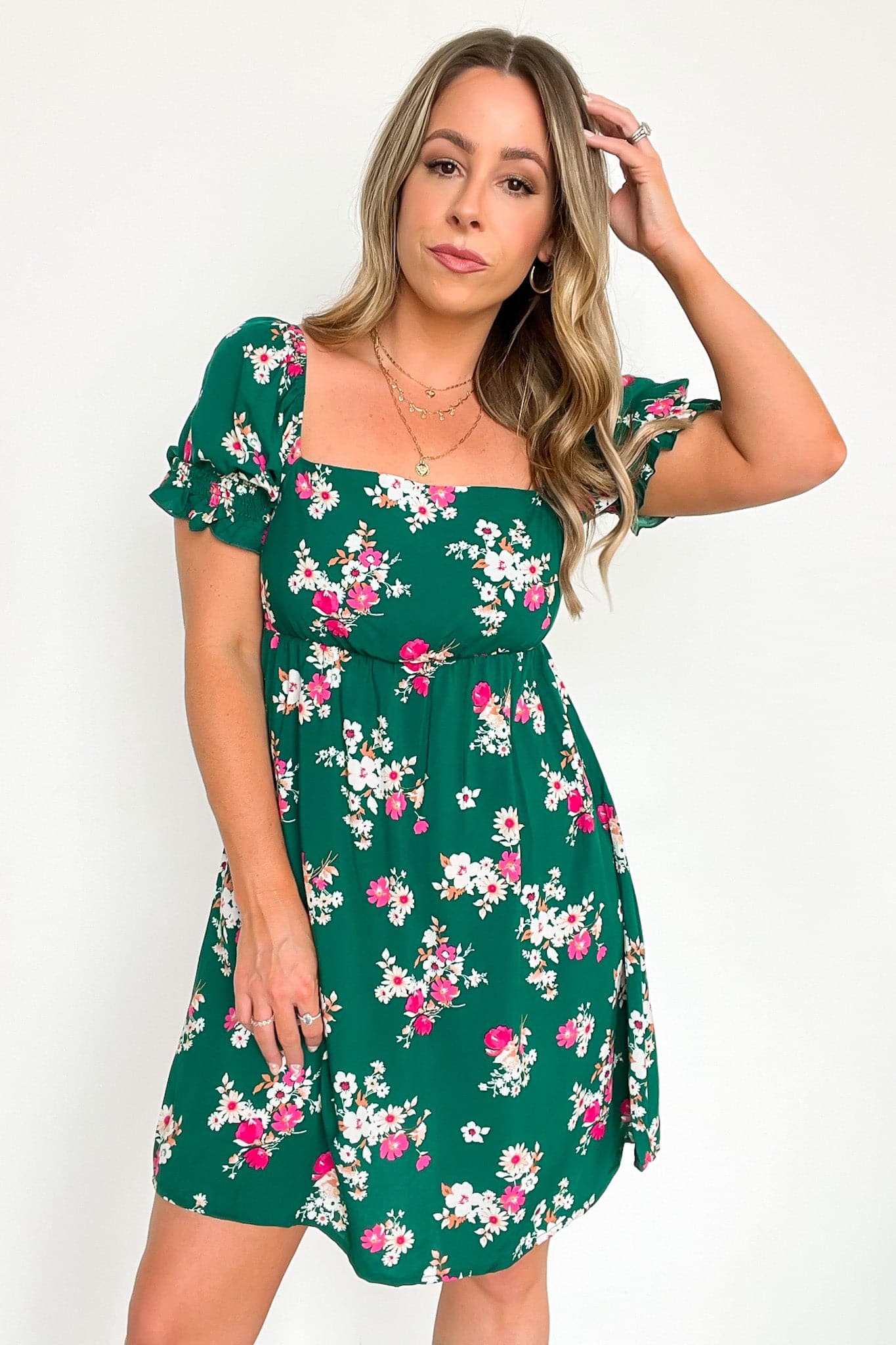  Like a Song Smocked Floral Tunic Dress - FINAL SALE - Madison and Mallory
