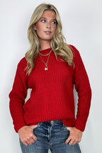 Ruby / S Lila High Low Waffle Knit Sweater - FINAL SALE - Madison and Mallory