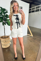 Lilia Patterend Knit Tailored Hidden Zipper Shorts - FINAL SALE - Madison and Mallory