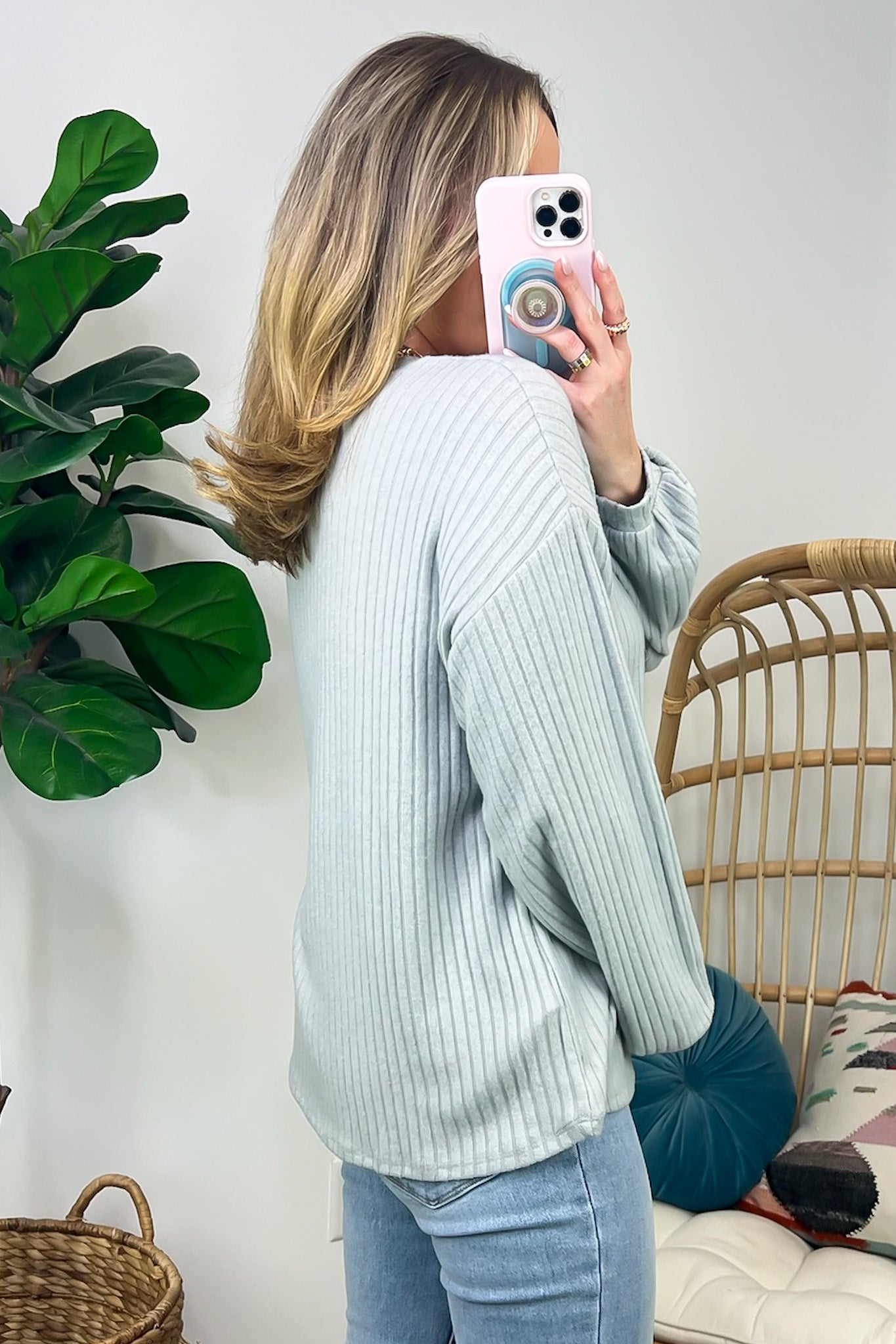  Lindyn Soft Rib Knit Long Sleeve Top - Madison and Mallory