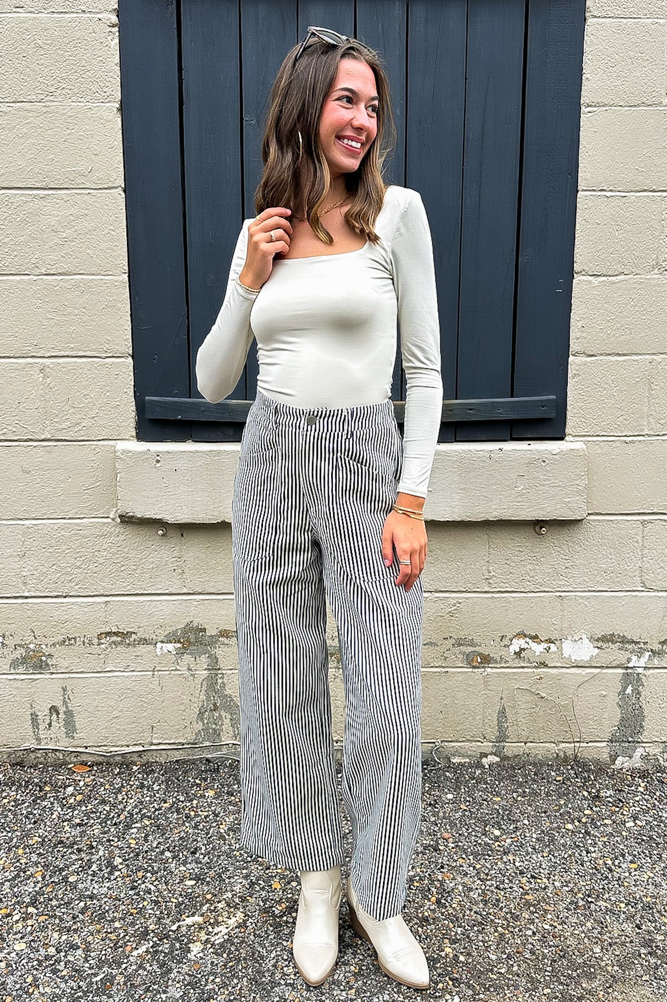 Line Theory Pinstripe Pants - Madison and Mallory