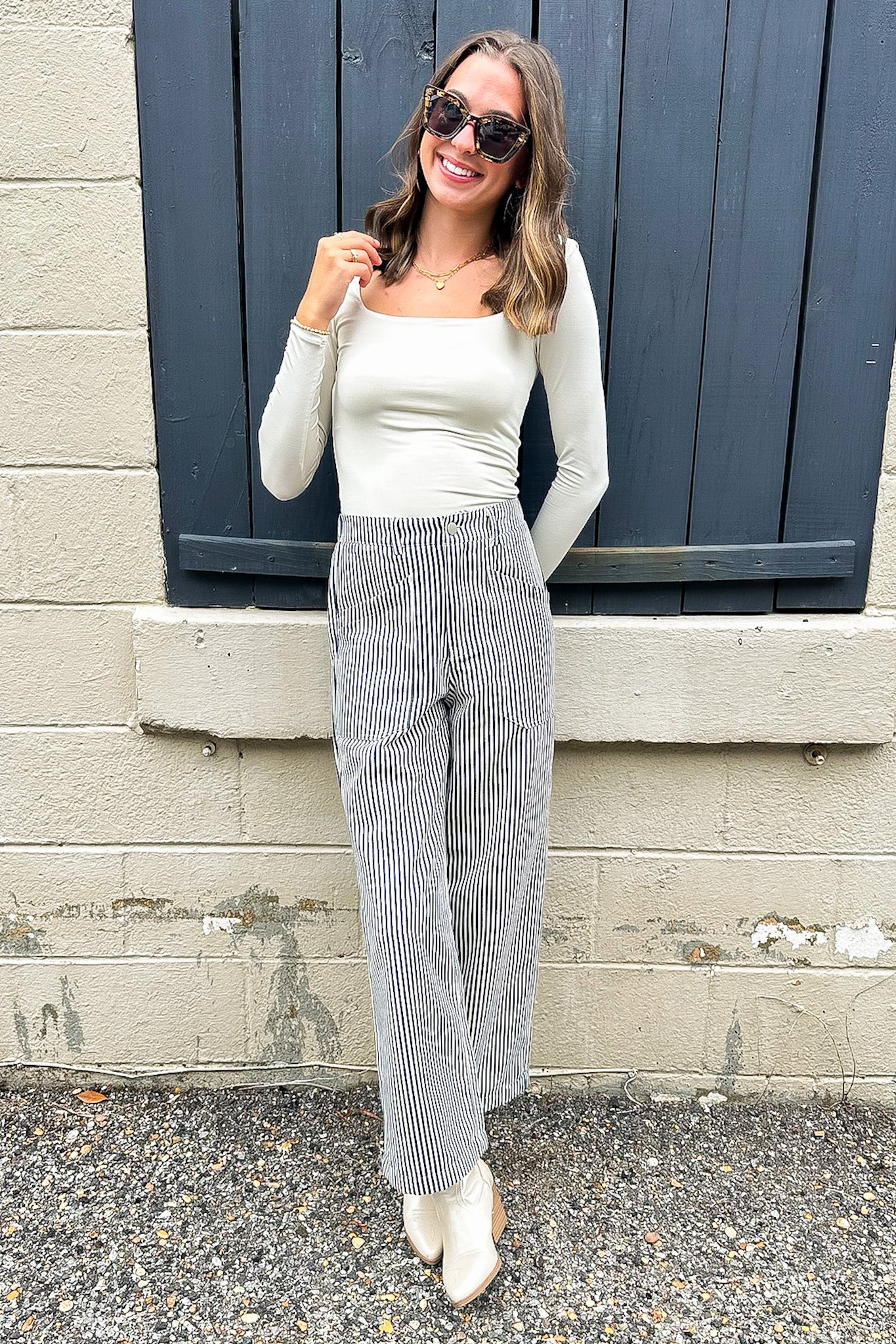 Line Theory Pinstripe Pants - Madison and Mallory