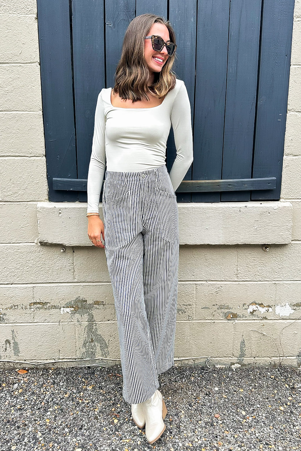 Line Theory Pinstripe Pants - Madison and Mallory