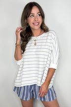 Line by Line Striped Dolman Knit Top - - Madison and Mallory