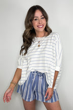 Line by Line Striped Dolman Knit Top - - Madison and Mallory