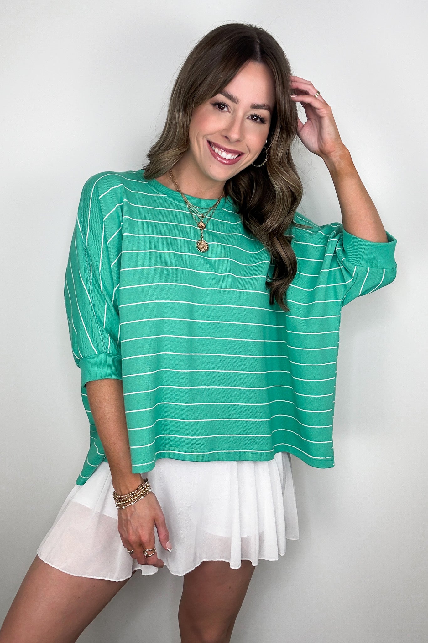 Line by Line Striped Dolman Knit Top - Madison and Mallory