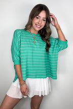 Line by Line Striped Dolman Knit Top - - Madison and Mallory