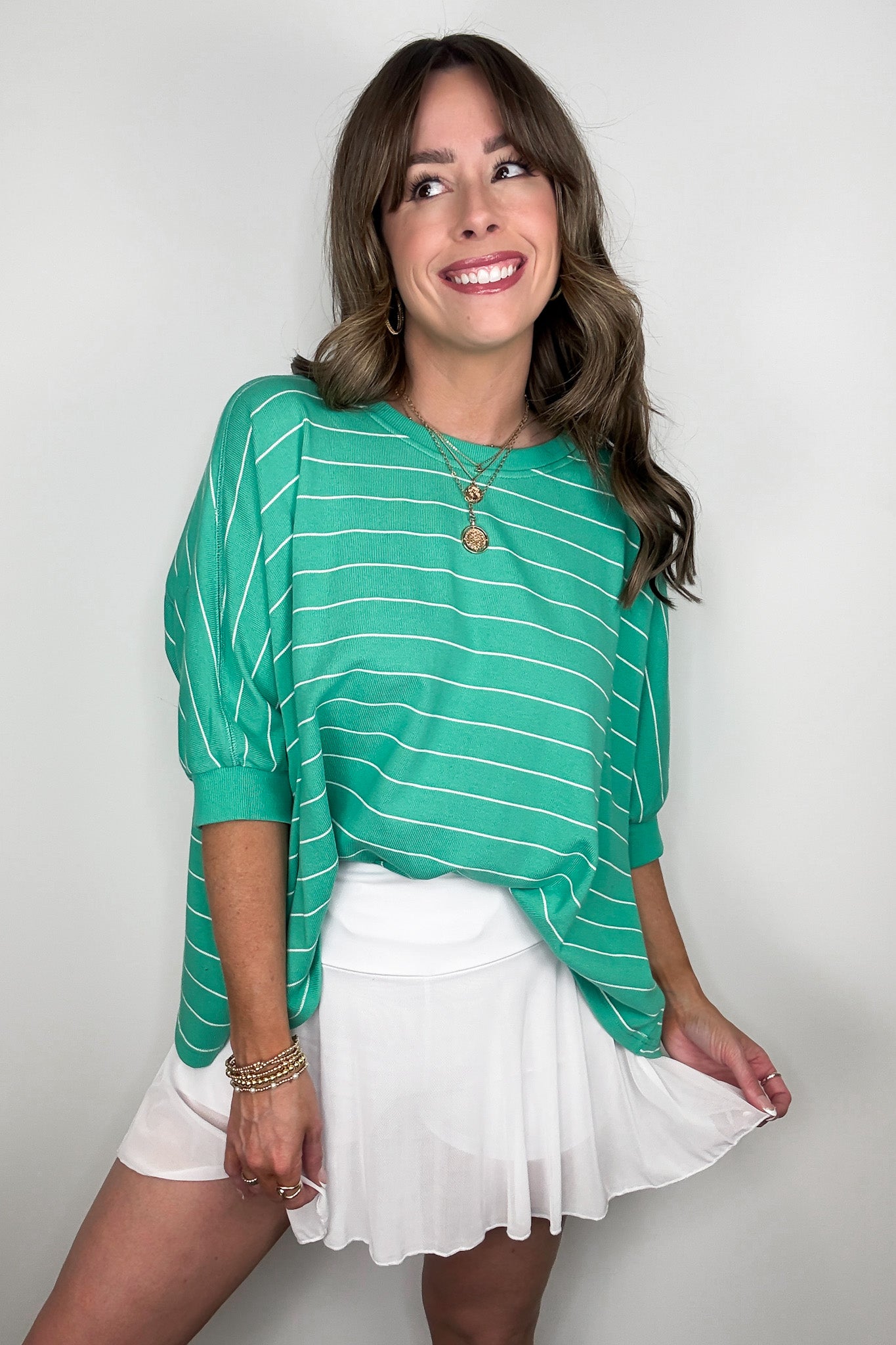 Line by Line Striped Dolman Knit Top - - Madison and Mallory