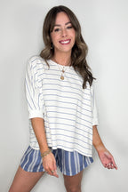 Line by Line Striped Dolman Knit Top - - Madison and Mallory