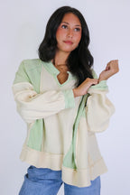 Lisette Notched Neck Contrast Knit Top