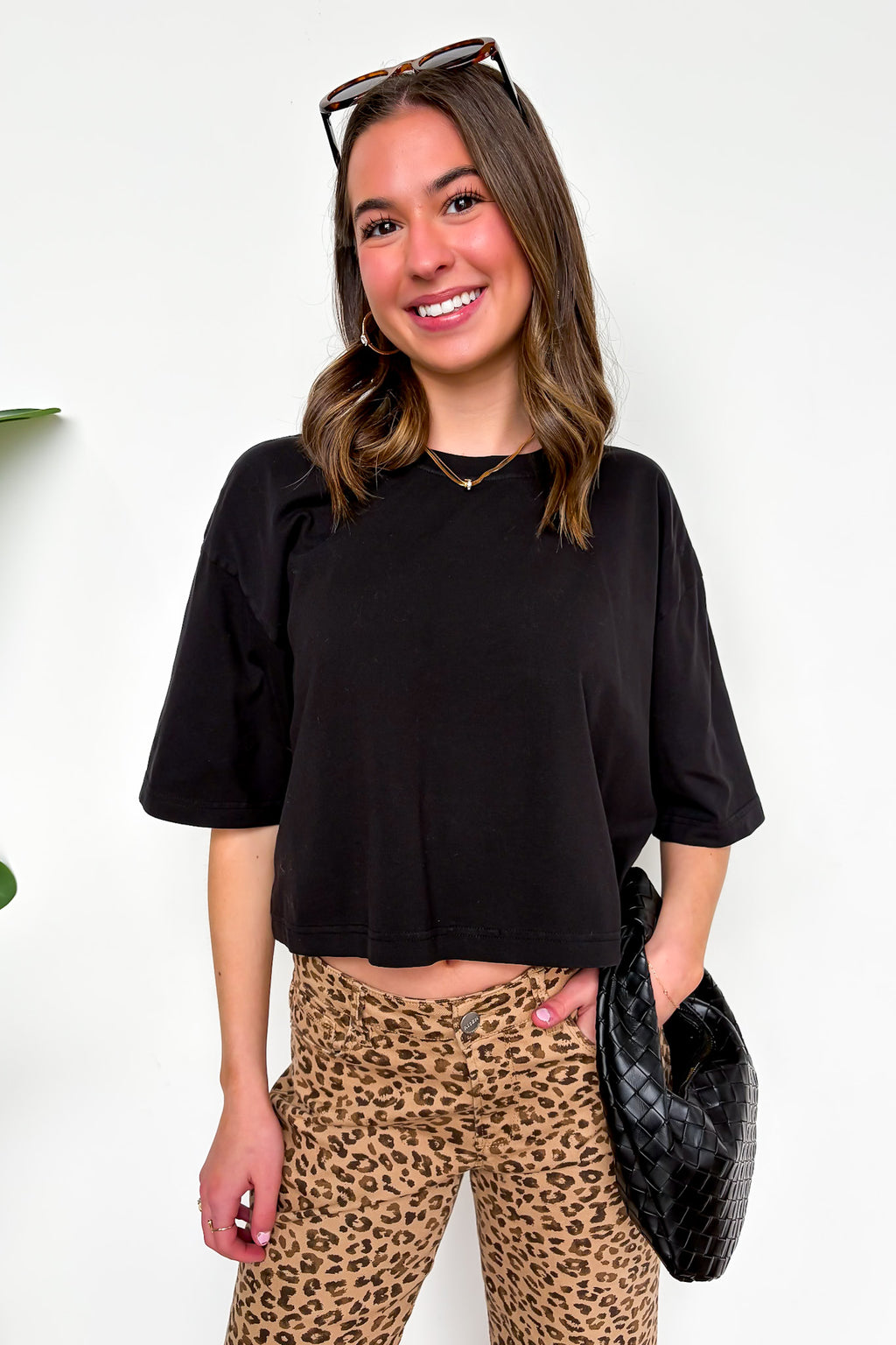 Black / S Lived-In Luxe Mineral Washed Loose Fit Tee - Madison and Mallory