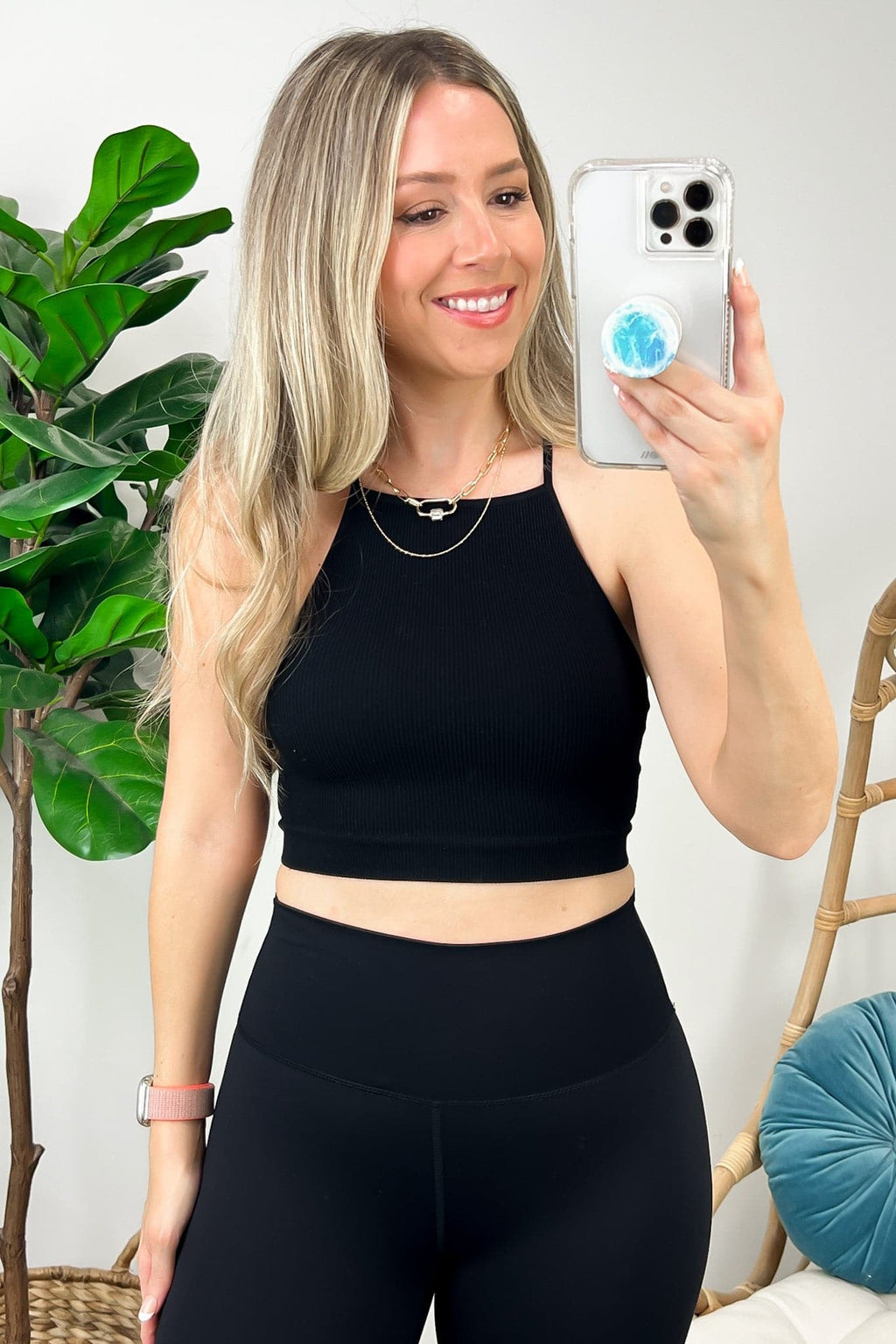 Lizara Ribbed Seamless Cropped Cami Tank Top - FINAL SALE - Madison and Mallory