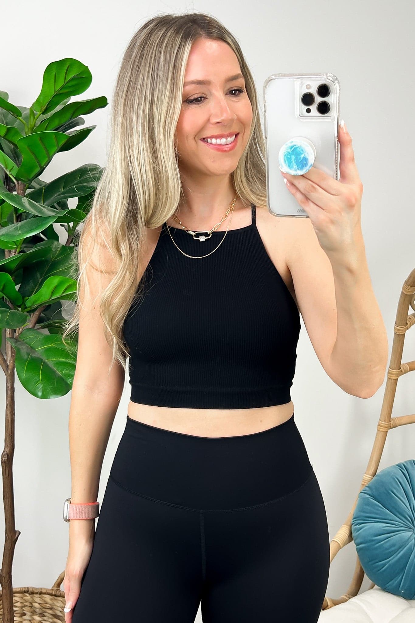  Lizara Ribbed Seamless Cropped Cami Tank Top - FINAL SALE - Madison and Mallory