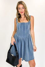 Loira Denim Corset Dress - FINAL SALE - Madison and Mallory