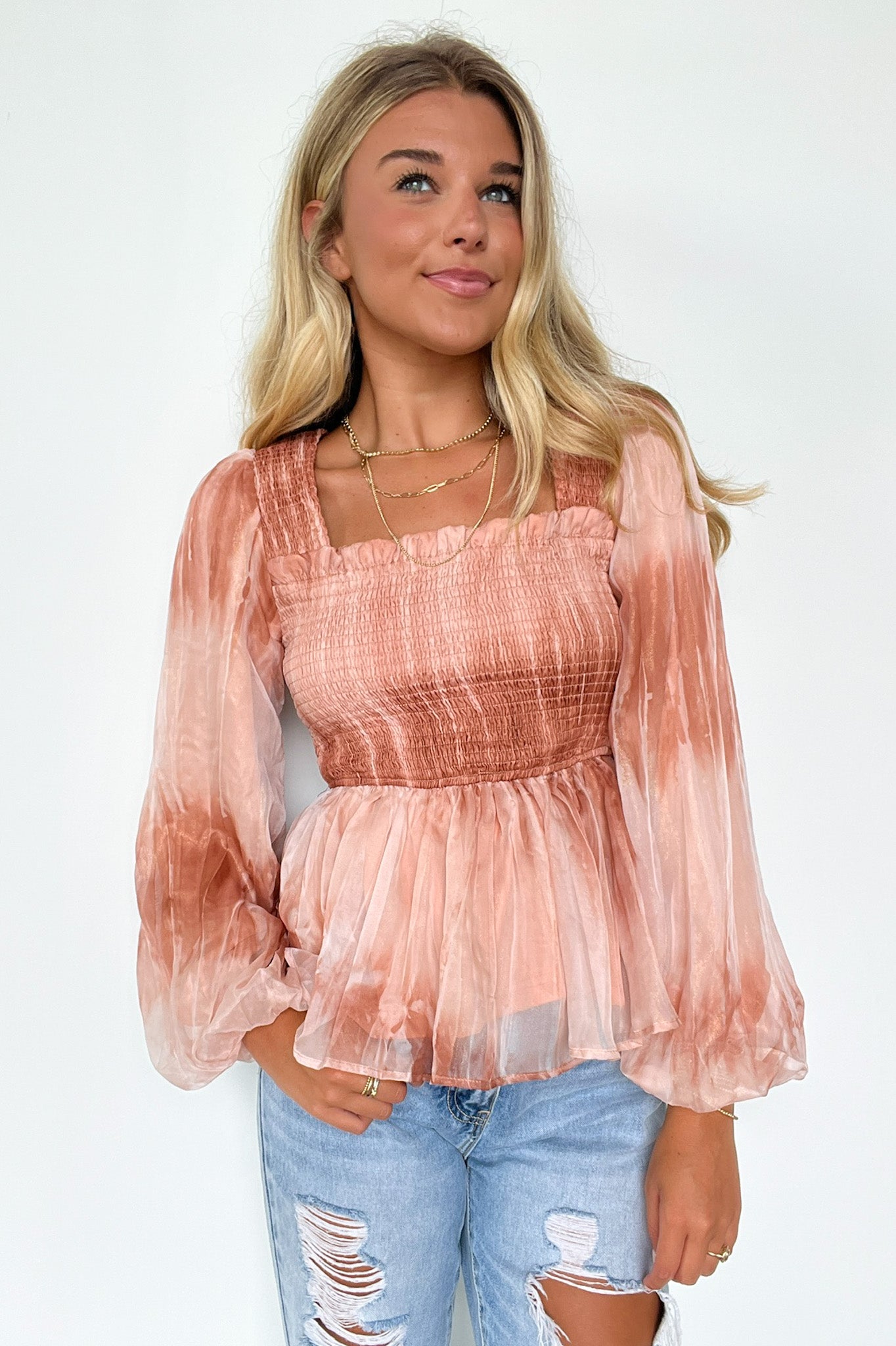  Lola Cloudwash Smocked Top - Madison and Mallory