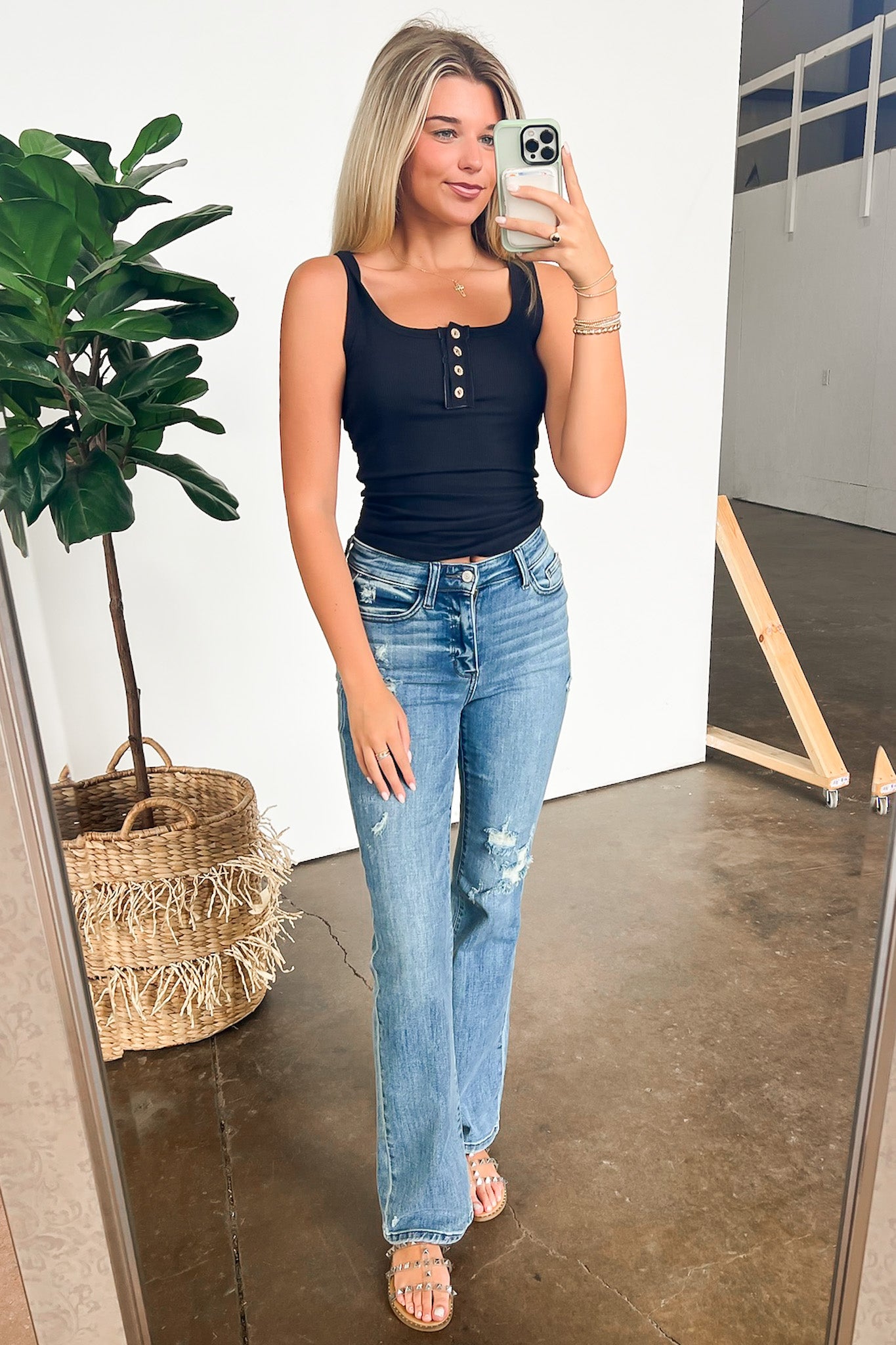  Lorian High Rise Destroyed Bootcut Jeans - JUDY BLUE - Madison and Mallory