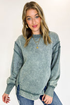 Lounge Life Acid Wash Sweatshirt - BACK IN STOCK - Madison and Mallory