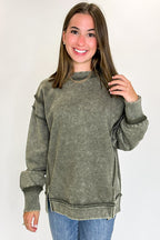 Lounge Life Acid Wash Sweatshirt - BACK IN STOCK - Madison and Mallory