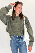 Lounge Life Acid Wash Sweatshirt - BACK IN STOCK - Madison and Mallory