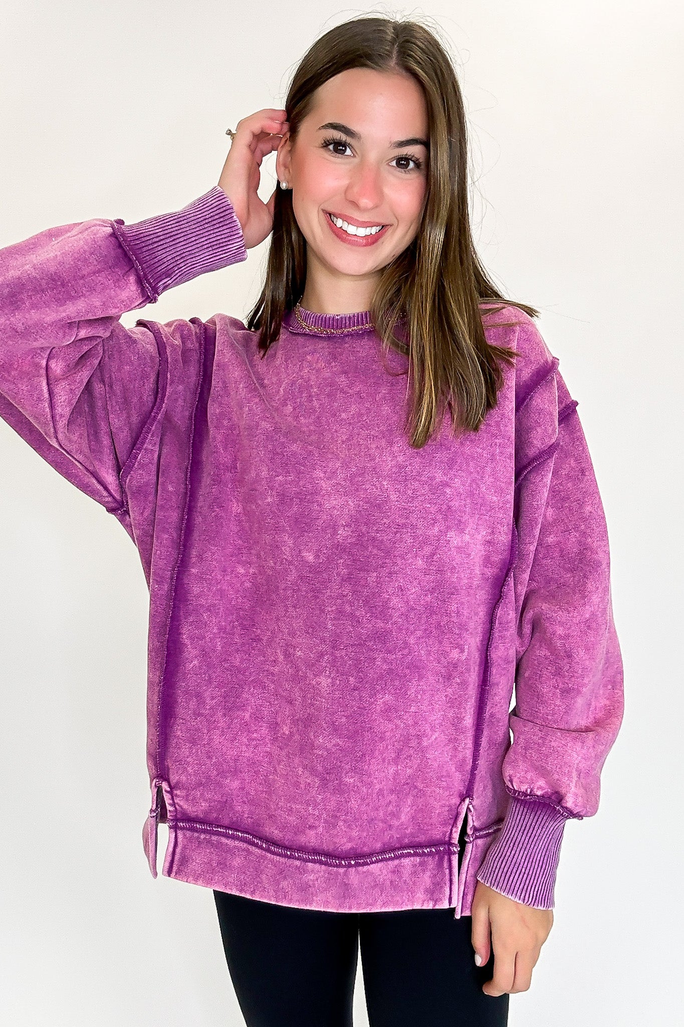 Lounge Life Acid Wash Sweatshirt - BACK IN STOCK