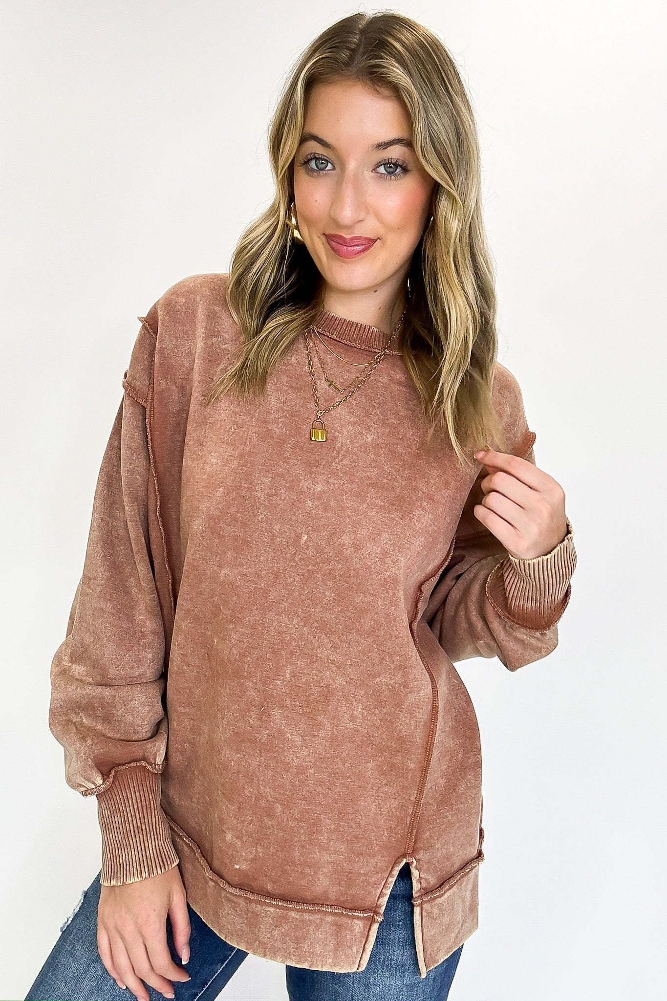 Lounge Life Acid Wash Sweatshirt - BACK IN STOCK - Madison and Mallory