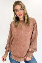 Rust / S Lounge Life Acid Wash Sweatshirt - Madison and Mallory