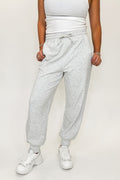 S / Light Heather Gray Lounge Line High Waisted Solid Knit Joggers - FINAL SALE - Madison and Mallory