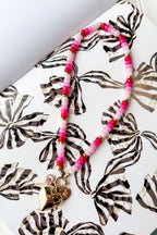 Love Note Beaded Porcelain Heart Charm Necklace - Madison and Mallory