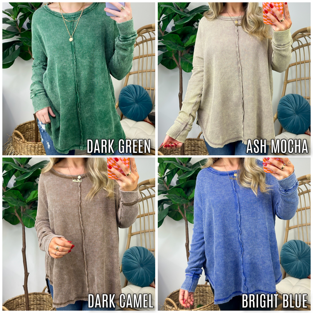  Lovedale Waffle Knit Oversized Top - BACK IN STOCK - Madison and Mallory