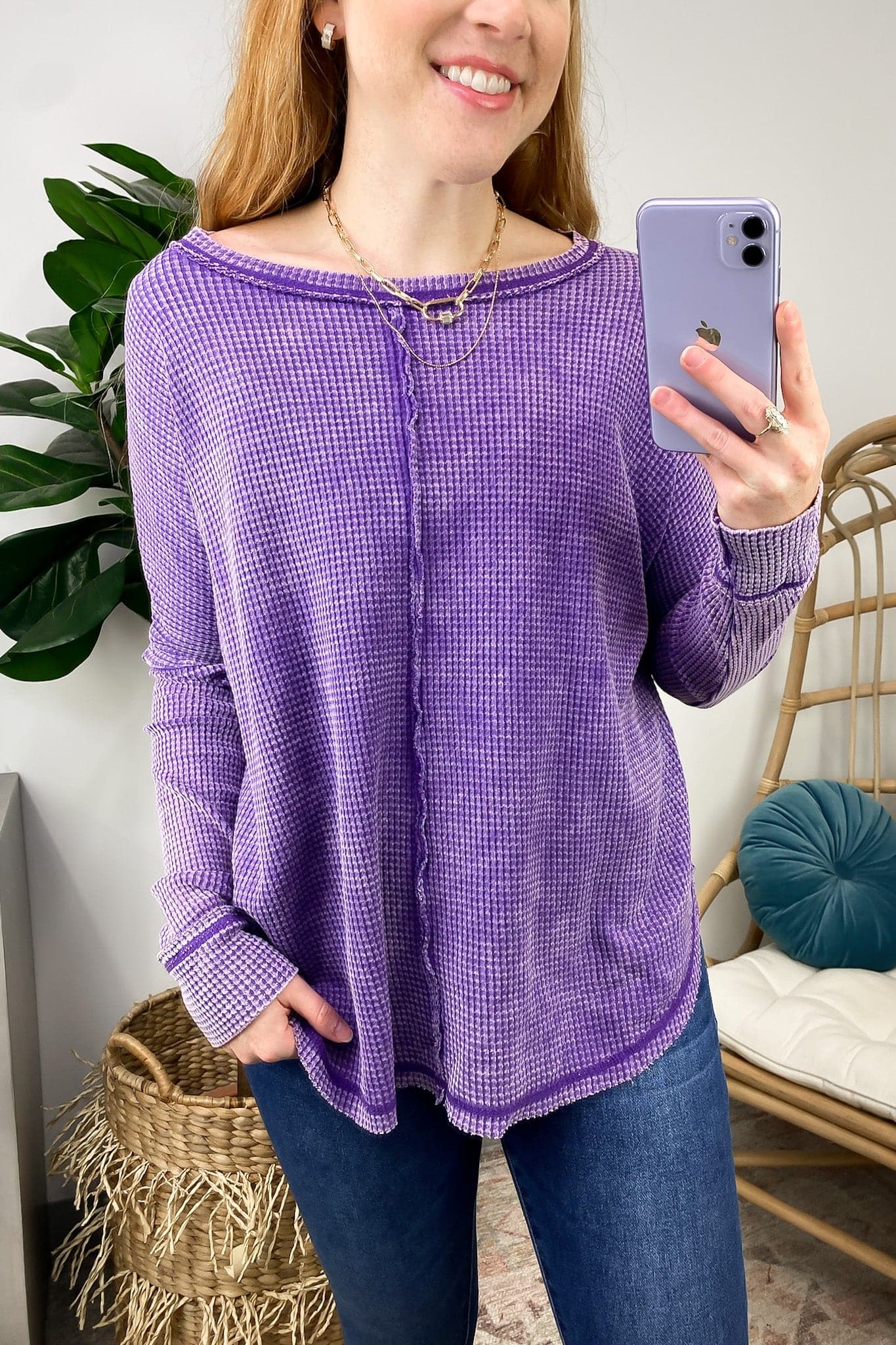  Lovedale Waffle Knit Oversized Top - BACK IN STOCK - Madison and Mallory
