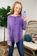 Violet / SM Lovedale Waffle Knit Oversized Top - FINAL SALE - Madison and Mallory