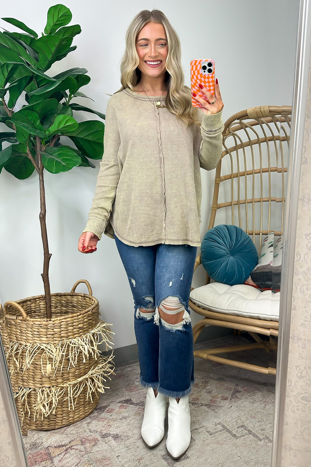 Lovedale Waffle Knit Oversized Top - FINAL SALE - Madison and Mallory