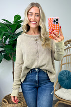 Lovedale Waffle Knit Oversized Top - FINAL SALE - Madison and Mallory