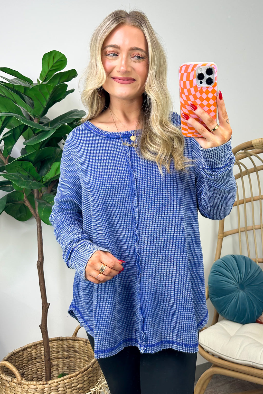 Lovedale Waffle Knit Oversized Top - FINAL SALE - Madison and Mallory