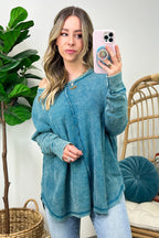Lovedale Waffle Knit Oversized Top - FINAL SALE - Madison and Mallory