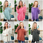  Lovedale Waffle Knit Oversized Top - BACK IN STOCK - Madison and Mallory