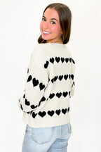 Lovelane Heart Striped Knit Sweater - FINAL SALE - Madison and Mallory