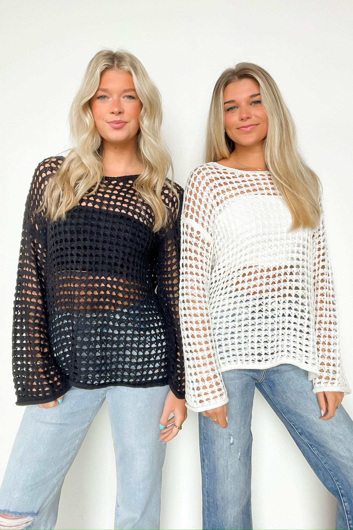  Lovely Crush Crochet Open Knit Pullover - Madison and Mallory