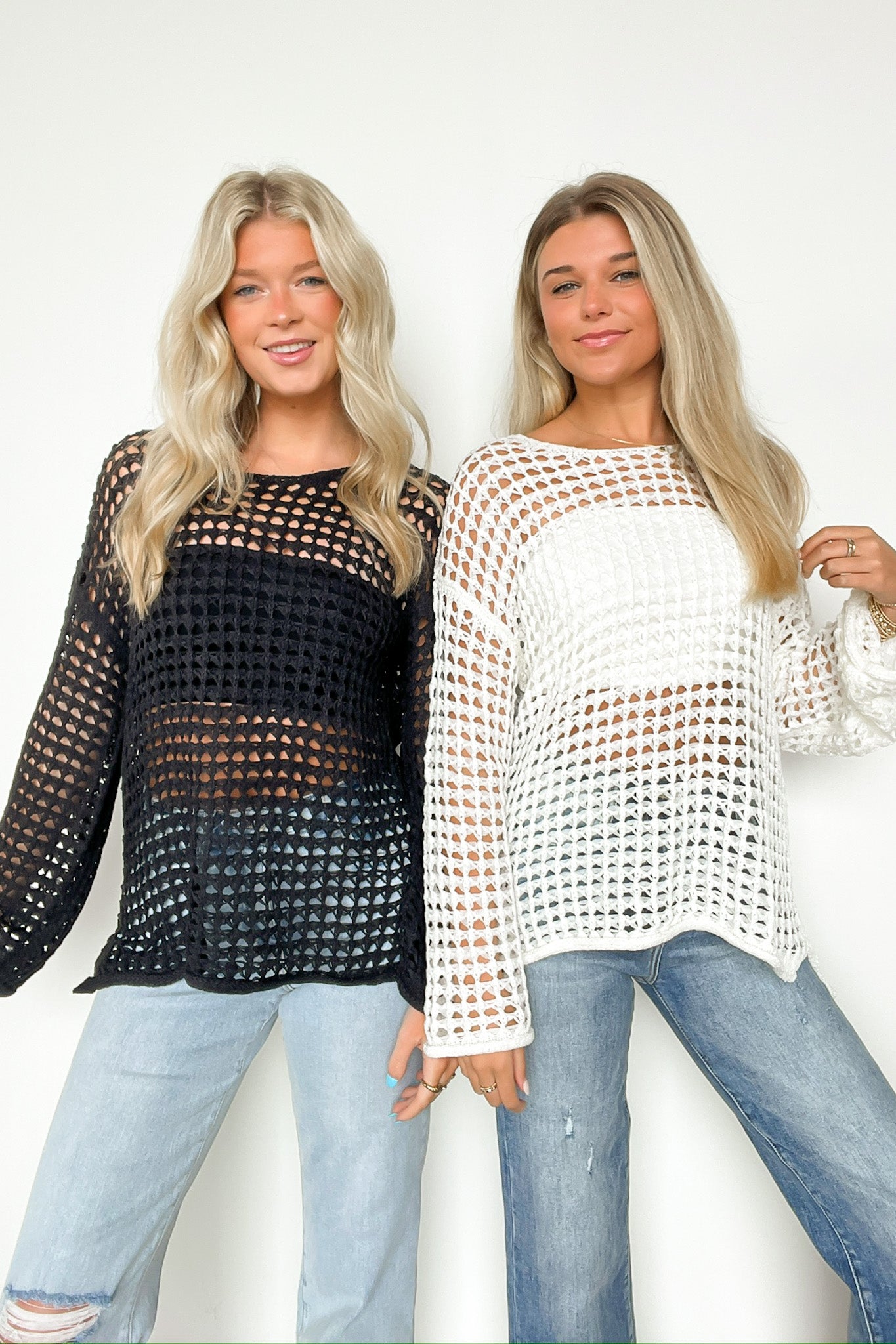  Lovely Crush Crochet Open Knit Pullover - Madison and Mallory
