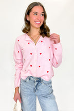 Lovespell Heart Embroidered Cardigan Sweater - Madison and Mallory