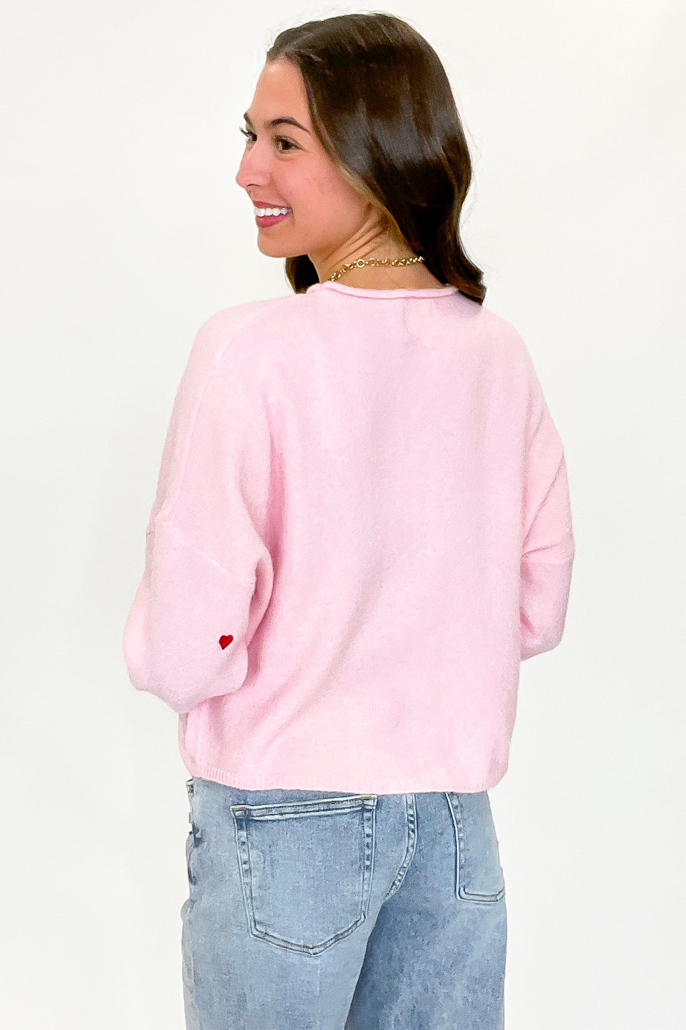 Lovespell Heart Embroidered Cardigan Sweater - Madison and Mallory