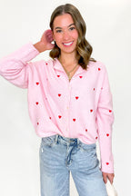 Lovespell Heart Embroidered Cardigan Sweater - Madison and Mallory