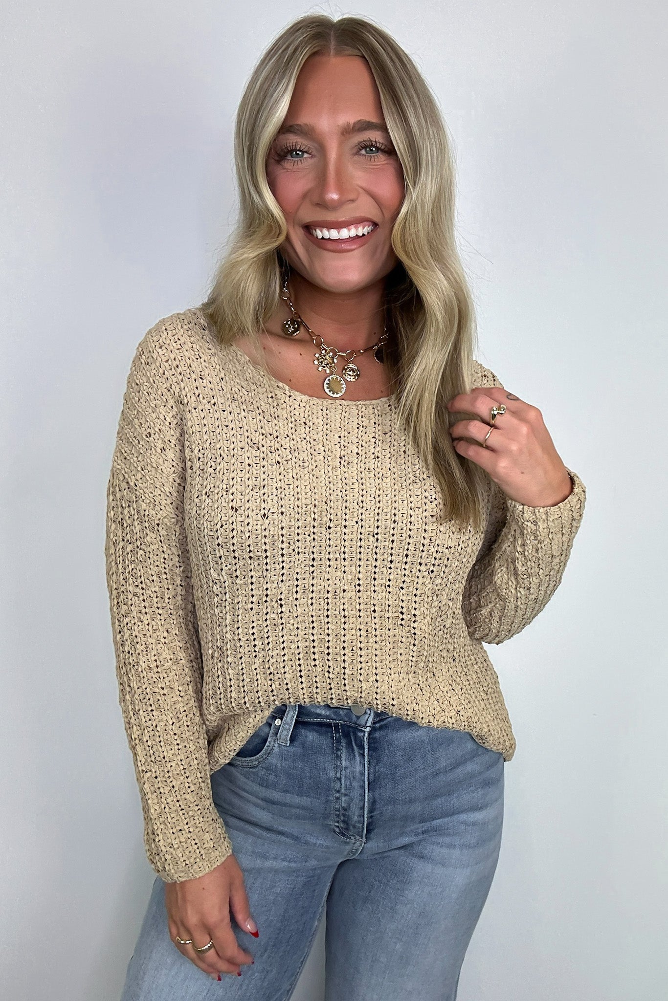  Luci Button Detail Knit Sweater - Madison and Mallory