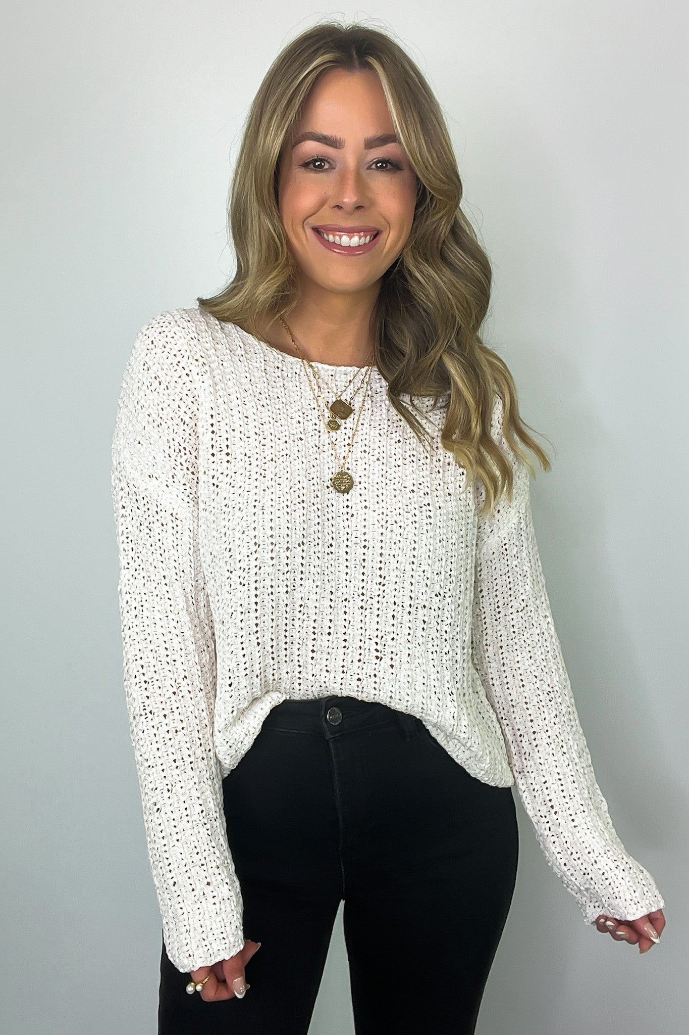  Luci Button Detail Knit Sweater - Madison and Mallory