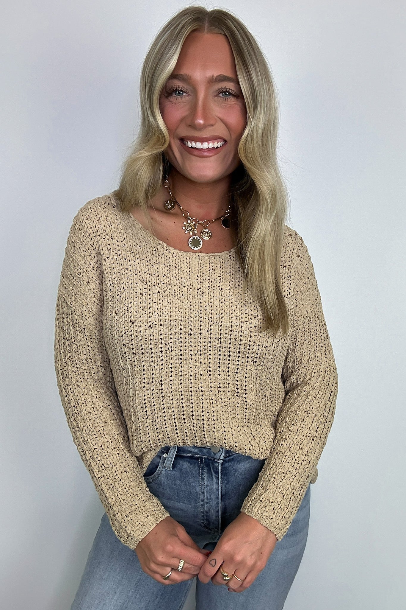  Luci Button Detail Knit Sweater - Madison and Mallory